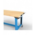 Banco professionale con ruote, 8 cassetti,  porta, ripiano regolabile, morsa e allacciamenti, 300 cm, blu e antracite