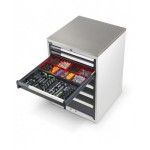 Armadio con 5 cassetti per banco da lavoro BR, L713 x P610 x H669 mm