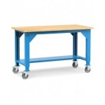 Banco con ruote da officina, 150 cm, blu