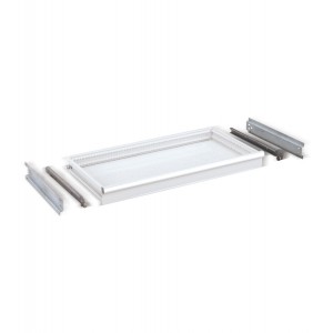 Cassetto per scaffale a estrazione semplice H 100 mm, grigio chiaro