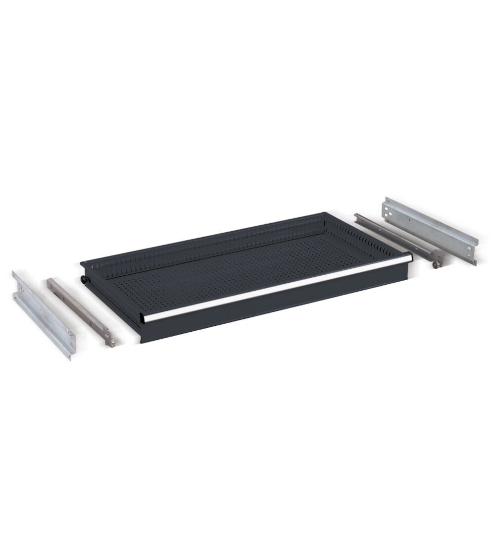 Cassetto per scaffale a estrazione semplice H 100 mm, grigio antracite
