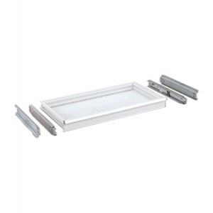 Cassetto per scaffale a estrazione telescopica H 100 mm, grigio chiaro