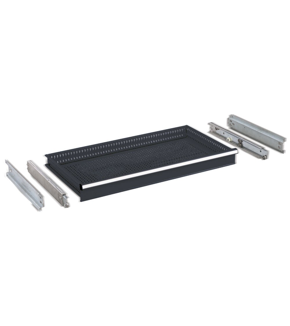 Cassetto per scaffale a estrazione telescopica H 150 mm, grigio antracite