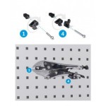 Armadio caricabatterie con ante battenti, pannelli forati, accessori, L1023 x P555 x H2000 mm, PERFOM14040