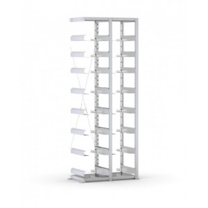 Scaffale aggiuntivo vuoto per cassette  400x300 mm, L760 x P421 x H2003 mm