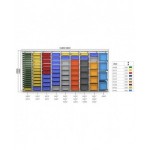 Scaffale con 16 cassette Euro Box 600x400 mm, L1010 x P621 x H2003 mm