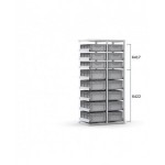 Scaffale aggiuntivo con 16 cassette Euro Box 600x400 mm, L960 x P621 x H2003 mm