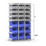 Scaffale aggiuntivo con 21 contenitori Picking Box Air mis. 4/4A5, L1158 x P521 x H2003 mm