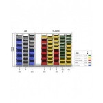 Scaffale aggiuntivo con 21 contenitori Picking Box Air mis. 4/4A5, L1158 x P521 x H2003 mm