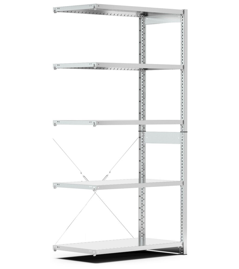 Scaffale aggiuntivo con 5 ripiani, L1028 x P521 x H2011 mm