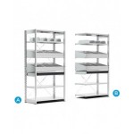 Scaffale per minuterie a 6 piani con divisori, L1057 x P521 x H2011 mm