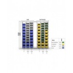 Scaffale con 20 contenitori Picking Box Air mis. 3/3A2, L634 x P421 x H2003 mm