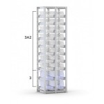 Scaffale vuoto per contenitori mis. 3/3A2, L634 x P421 x H2003 mm