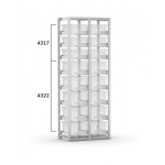 Scaffale vuoto per cassette 400x300 mm, L810 x P421 x H2003 mm