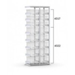 Scaffale aggiuntivo vuoto per cassette  400x300 mm, L760 x P421 x H2003 mm