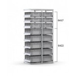 Scaffale aggiuntivo con 16 cassette Euro Box 600x400 mm, L960 x P621 x H2003 mm