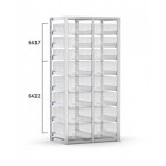 Scaffale vuoto per cassette 600x400 mm, L1010 x P621 x H2003 mm