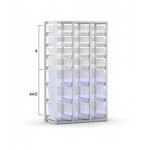 Scaffale vuoto per contenitori mis. 4/4A5, L1208 x P521 x H2003 mm