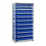 Scaffale con 11 piani e 52 contenitori RK Box Air, L1057 x P521 x H2011 mm