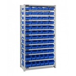 Scaffale con 13 piani e 62 contenitori RK Box Air, L1057 x P521 x H2011 mm