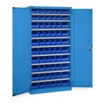 Armadio a battente con 60 contenitori RK Box Air, L1023 x P555 x H2000 mm, blu