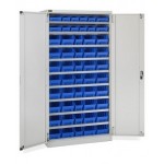 Armadio a battente con 52 contenitori RK Box Air, L1023 x P555 x H2000 mm, grigio