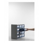 Scaffale a 5 ripiani con 16 cassette RK Box Classic, L500 x P300 x H545 mm