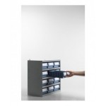 Scaffale a 5 ripiani con 12 cassette RK Box Classic, L500 x P300 x H545 mm