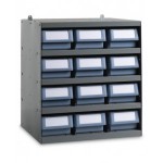 Scaffale a 5 ripiani con 12 cassette RK Box Classic, L500 x P400 x H545 mm