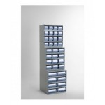 Scaffale a 5 ripiani con 12 cassette RK Box Classic, L500 x P400 x H545 mm