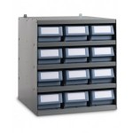 Scaffale a 5 ripiani con 12 cassette RK Box Classic, L500 x P500 x H545 mm