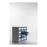 Scaffale a 5 ripiani con 12 cassette RK Box Classic, L500 x P500 x H545 mm