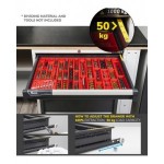 Armadio portautensili con porte a 7 cassetti, 3 piani regolabili, L714 x P573 x H2000 mm