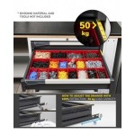 Armadio portautensili con porte a 7 cassetti, 3 piani regolabili, L714 x P573 x H2000 mm
