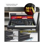 Armadio portautensili con porte a 7 cassetti, 3 piani regolabili, L714 x P573 x H2000 mm