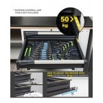 Armadio portautensili con porte a 7 cassetti, 3 piani regolabili, L714 x P573 x H2000 mm