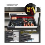 Armadio portautensili con porte a 7 cassetti, 3 piani regolabili, L714 x P573 x H2000 mm