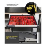 Armadio portautensili con porte a 7 cassetti, 3 piani regolabili, L714 x P573 x H2000 mm