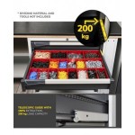 Armadio portautensili con porte a 7 cassetti, 3 piani regolabili, L714 x P573 x H2000 mm
