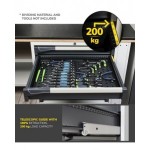 Armadio portautensili con porte a 7 cassetti, 3 piani regolabili, L714 x P573 x H2000 mm