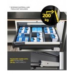 Armadio portautensili con porte a 7 cassetti, 3 piani regolabili, L714 x P573 x H2000 mm
