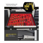 Armadio portautensili con porte, 7 cassetti e 3 piani regolabili, L714 x P726 x H12000 mm