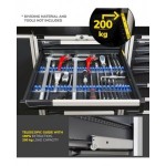 Armadio portautensili con porte, 7 cassetti e 3 piani regolabili, L714 x P726 x H12000 mm