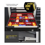 Armadio portautensili con porte, 7 cassetti e 3 piani regolabili, L714 x P726 x H12000 mm