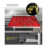 Armadio portautensili con porte a 7 cassetti, 3 piani regolabili, L1020 x P573 x H2000 mm