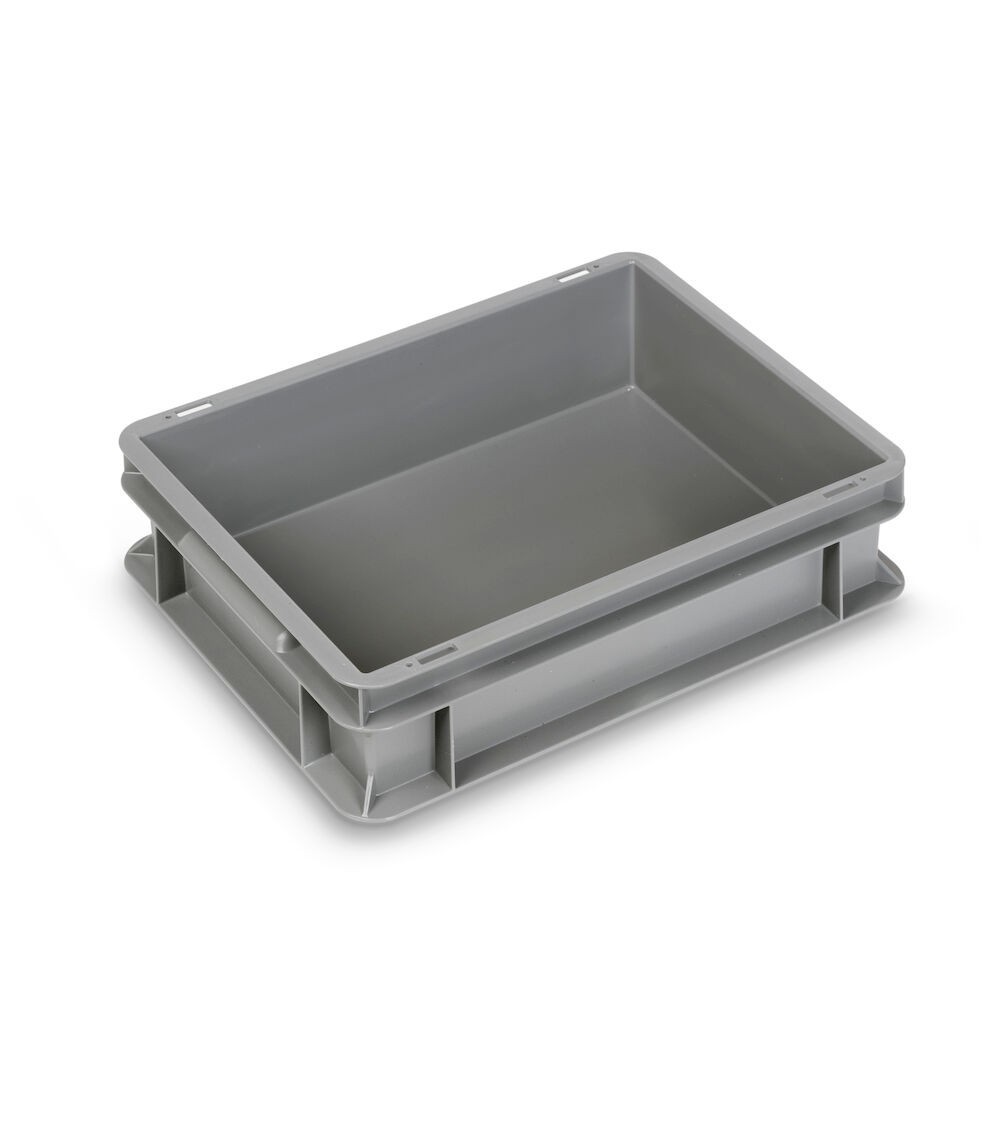 Contenitore Euro in polipropilene riciclato, L400 x P300 x H100mm, maniglie a conchiglia
