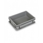 Contenitore Euro in polipropilene riciclato, L400 x P300 x H100mm, maniglie a conchiglia