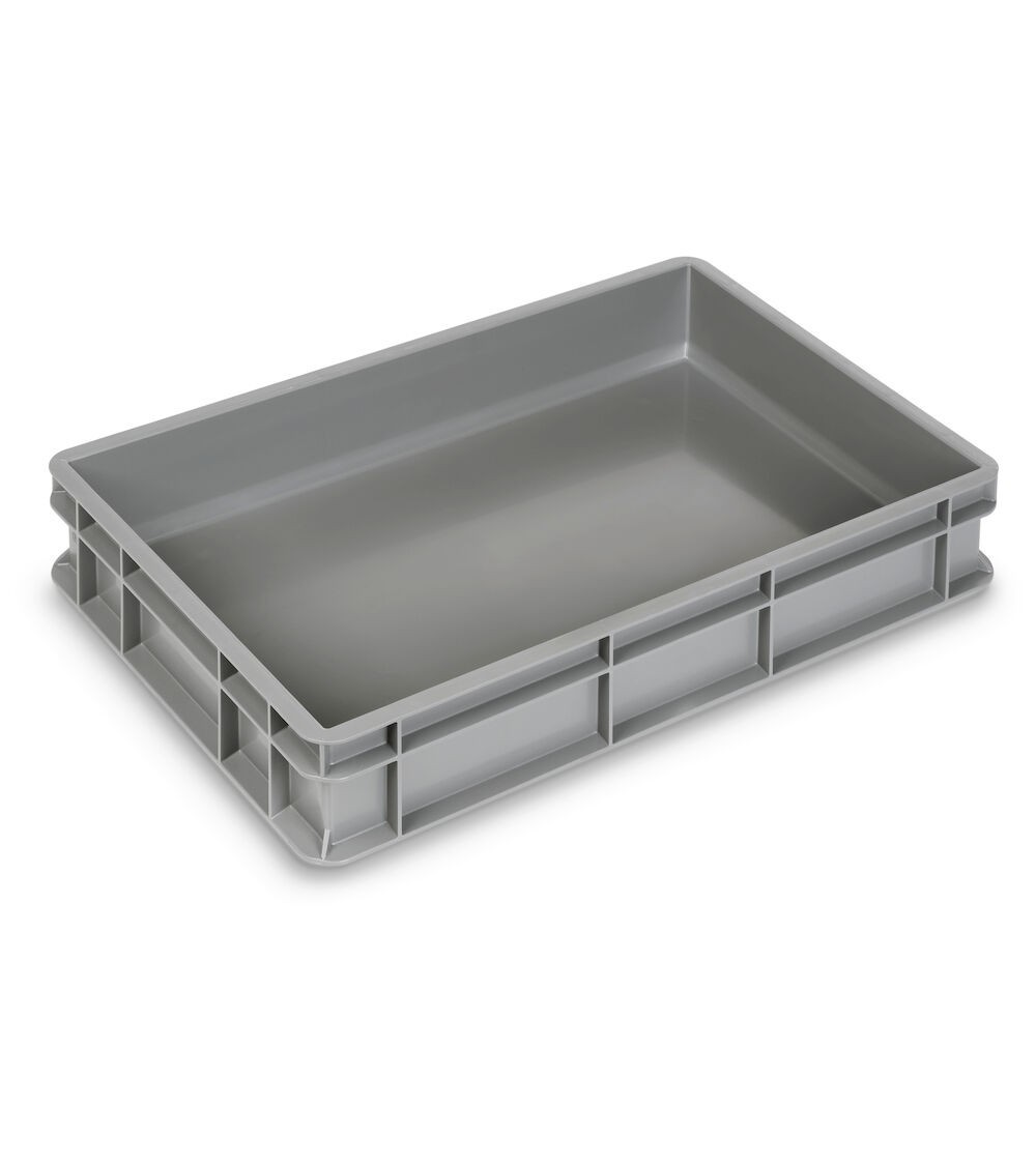 Contenitore Euro in polipropilene riciclato, L600 x P400 x H100mm, maniglie chiuse