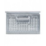 Cassetta metallica forata con maniglie, mis. 272-4, ⌀ foro 7 mm,  L480 x P315 x H200 mm