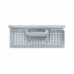 Cassetta metallica forata con maniglie, mis. 272-4A2, ⌀ foro 7 mm,  L480 x P315 x H105 mm
